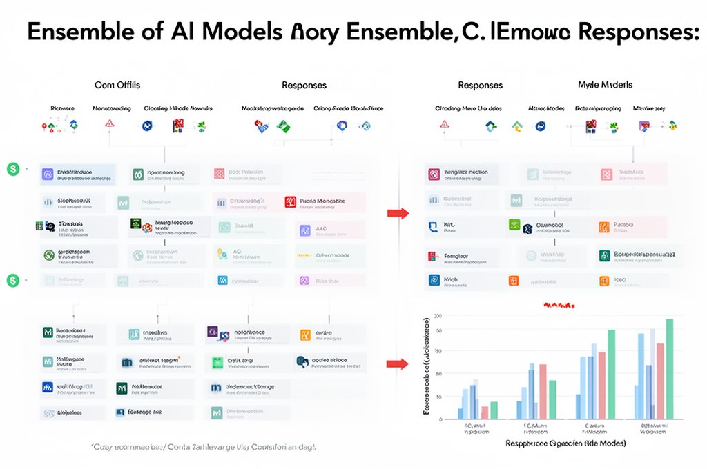 Ensemble of AI models comparing responses