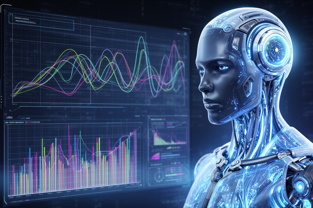 futuristic concept of AI analyzing data with uncertainty metrics