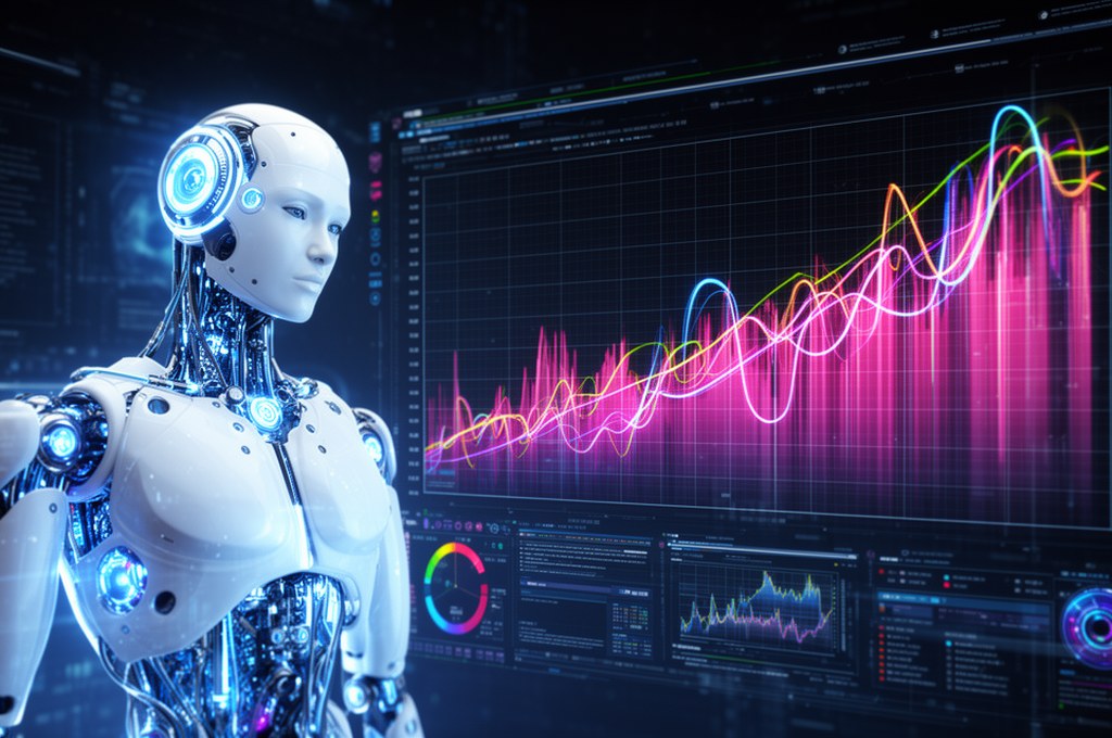 futuristic concept of AI analyzing data with uncertainty metrics