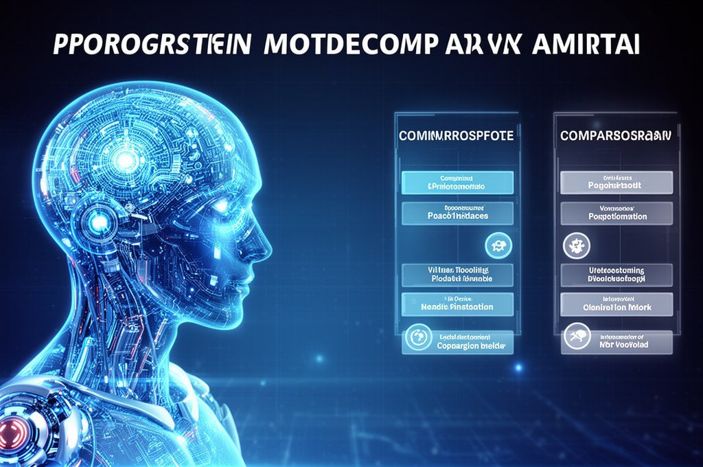futuristic AI model comparison concept