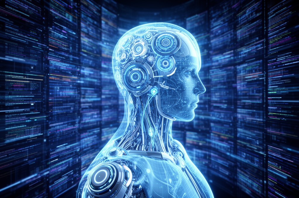 futuristic AI model extracting concepts from a vast dataset
