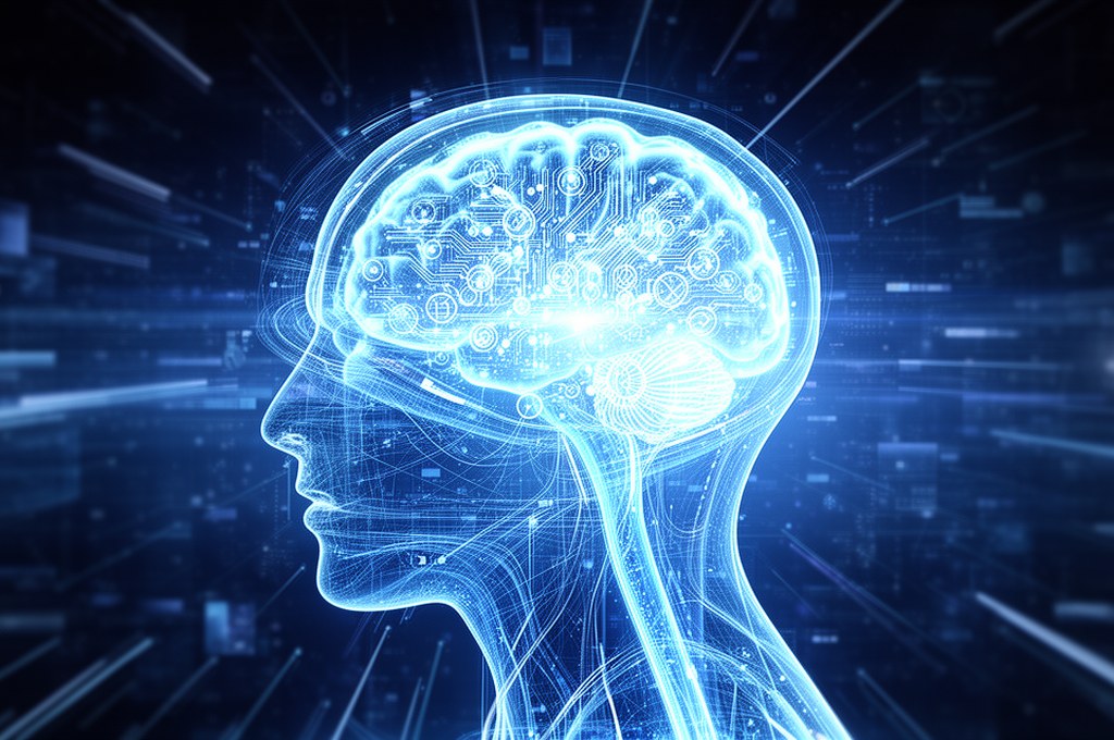 futuristic AI concept with adaptive learning